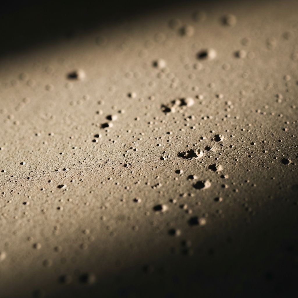 Textura orgânica do concreto artesanal mostrando a beleza da imperfeição